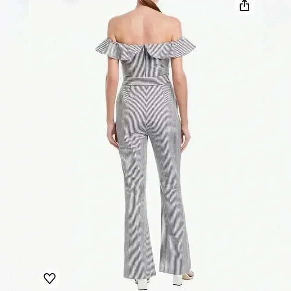 BCBGeneration womens Railroad Stripe Strapless Jumpsuit - Picture 2 of 9